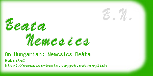beata nemcsics business card